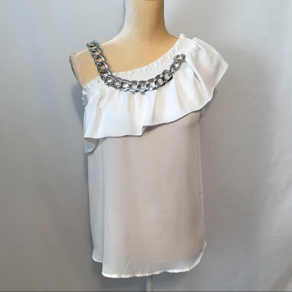 Shinestar Tops - Shinestar NWT White Blouse Women L